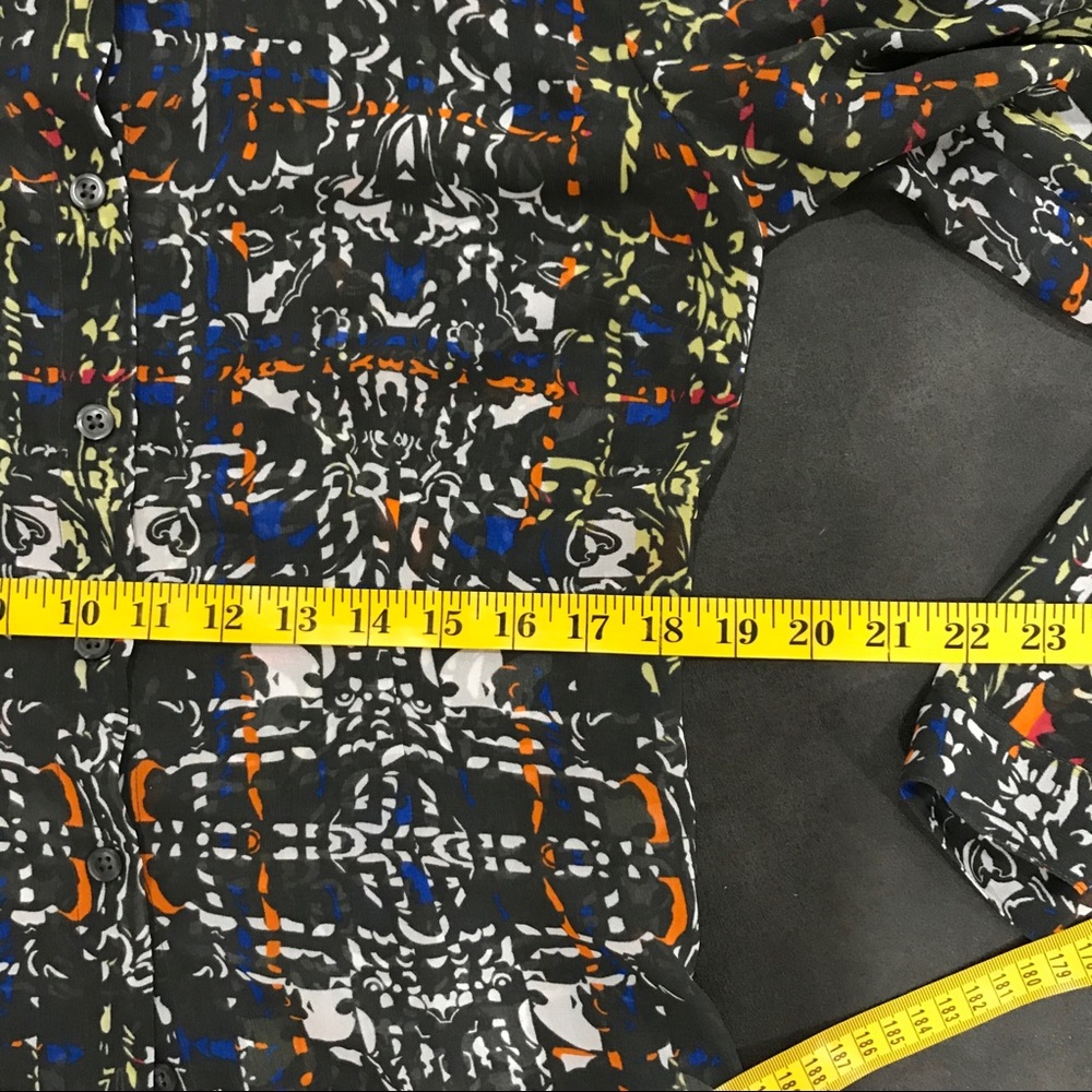 Cabi Sheer Multi Colored Button Up Size M - image 7